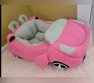 Dog bed pink convertible large new princess bed thick fluffy - Picture 1 of 4