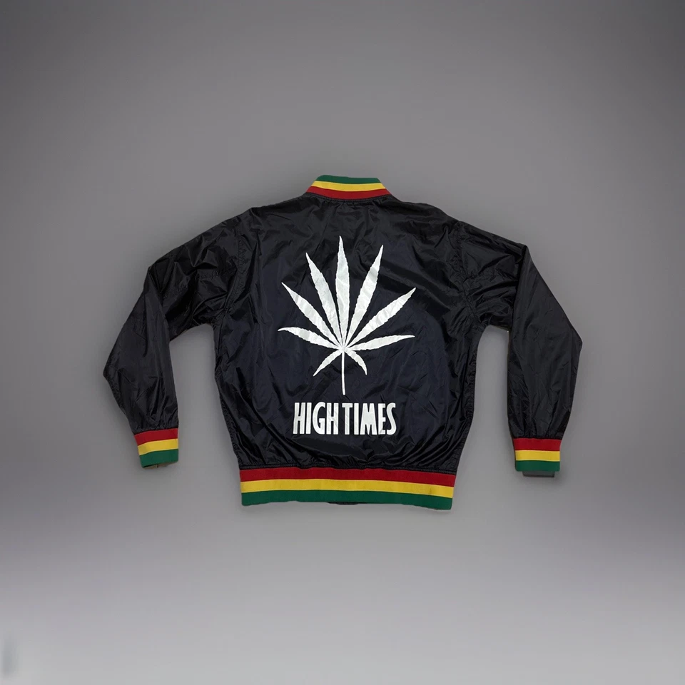 Chaqueta Bomber WACKO MARIA HIGH TIMES Nylon Poliéster Rayas Negra Rasta talla L Foto 1 de 4