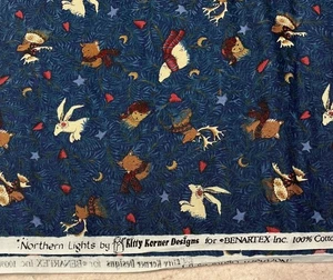 Fabric Cloth Cotton Northern Lights Kitty Korner Designs Benartex Winter 41"x72" - Picture 1 of 5