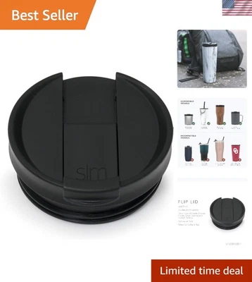 Vaso aislado a prueba de fugas tapa abatible se adapta a tazas clásicas y exploradoras - negro medianoche Foto 1 de 4