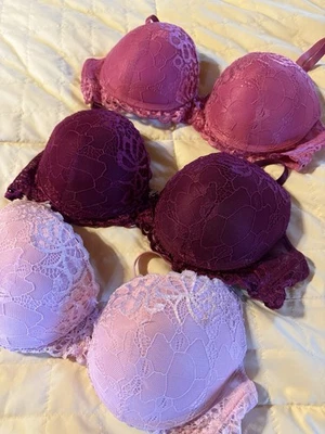 Sujetador push up Juicy Couture para mujer paquete de 3 36C Foto 1 de 3