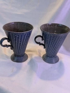Jon Faulkner Bermuda Studio Pottery Coffee Mugs (2) Signed. - Picture 1 of 9