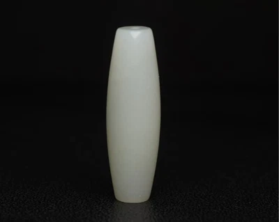 Jade hetiano branco asiático esculpido à mão barril vitalidade contas ovais cilíndricas - Imagem 1 de 4