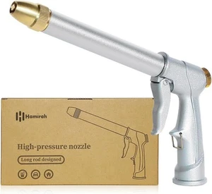 Garden Hose Nozzle Sprayer,100% Heavy Duty Metal High Pressure Water Silver - Picture 1 of 6