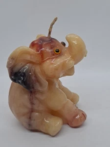 Vintage MCM 4.5" Elephant Molded Candle w/ Beady Eyes. Never Been Lit - Picture 1 of 8