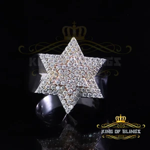 Anillo de plata estrella de David de seis puntas blanco moissanita VVS 'D' 2,50 quilates talla 9 - Imagen 1 de 12