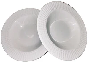 CLASSIC MIKASA CASSANDRA GOURMET BASICS White Grannycore Coupe Bowl Set Of 2 - Picture 1 of 9