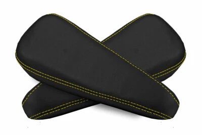 Se adapta a 95-05 Chevrolet Astro PVC Cuero Asiento Apoyabrazos Cubierta Negro Amarillo Puntada Foto 1 de 4