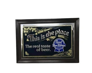 Vintage Pabst Blue Ribbon “This Is The Place” Bar Mirror Bar Beer Brewery 20x14 - Picture 1 of 12