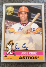 2015 Topps Archives Fan Favorites Autographed, Gold Numbered Jose Cruz. Mint