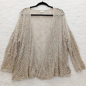 Cardigan donna beige kimono taglia 3X Coastalcore boho minimalista ufficio vacanze - Foto 1 di 13