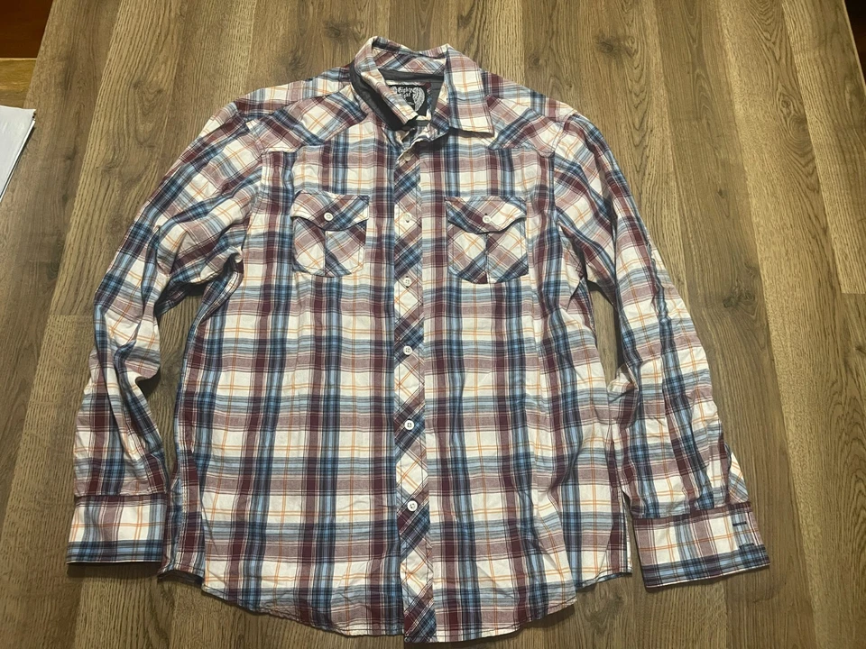 Eighty Eight Shirt, Men's Size XL, Blue White Red, Plaid, Button Up, Long Sleeve - Image 1 of 4
