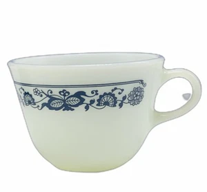 Pyrex cup old town blue teacup milk glass vtg 32 corning USA flower usa onion 2 - Picture 1 of 4