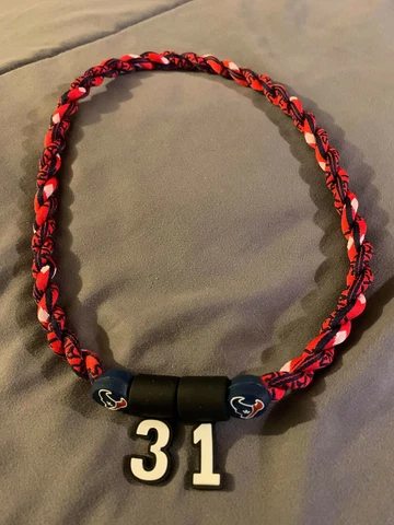 HOUSTON TEXANS #31 DAMEON PIERCE 22" Titanium Double Rope NECKLACE NEW! FAST! Cover