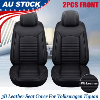 2025 Luxurious 3D PU Leather Car 2pcs Front Seat Covers For Volkswagen Tiguan AU - image 1 of 4