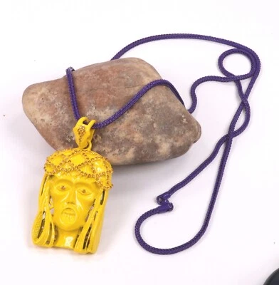 Colgante Cara Jesús Grande y Collar Hip Hop Cadena Eslabón Franco 38". Foto 1 de 4