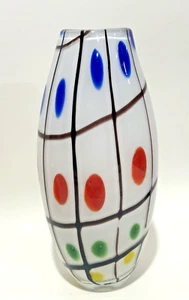 Anzolo Fuga? Jarrón italiano de cristal de Murano de 13" colorido de mediados a finales de siglo A.V.E.M - Imagen 1 de 7