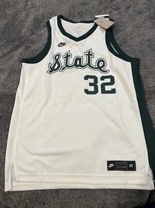 Michigan State Spartans Mens Basketball Jersey, Nike, #32, White, Size M, New - Picture 1 of 3