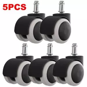 5x Twin Black Office Chair Seat Replacement Spare Double Castor Caster Wheels UK - Picture 1 of 12