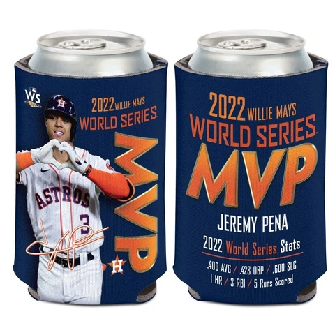 Houston Astros 2022 World Series Champions MVP Jeremy Pena DS 12oz Koozie Cover