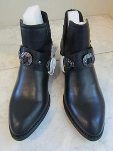NWT GC Shoes Elisa Western Black PU Slip On Block 1.5" Heel Women's Size 9.5 - Picture 1 of 8