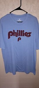 Philadelphia Phillies Baby Blue Throwback Fanatics T-shirt Mens Large NWOT