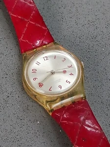 2003 SWATCH Strawberry Jam Ladies Womens Watch + Leather Band LK243 - Picture 1 of 5