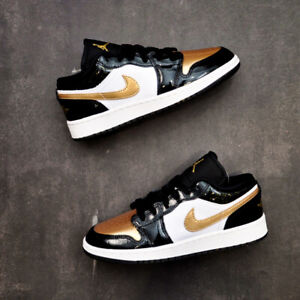 Nike Air Jordan 1 Low SE GS GOLD TOE DR6970-071 UK3 EUR35.5 US3.5Y TN AJ1 95