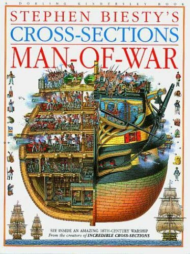 Stephen Biesty's Cross-sections Man-of-war by Stephen Biesty and Richard Platt (1993, Hardcover)