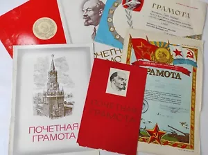 5 Soviet commendations 1970s-1980s - Picture 1 of 13