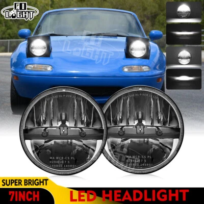 2x E24 für 90-97 Mazda Miata MX-5 H6024 Paar 7 Zoll Runde LED Scheinwerfer 200W - Bild 1 von 4