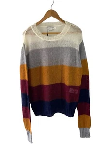 Molly Bracken M Mohair Wool Acrylic Blend Striped Extra Long Sleeve Soft Sweater - Picture 1 of 5