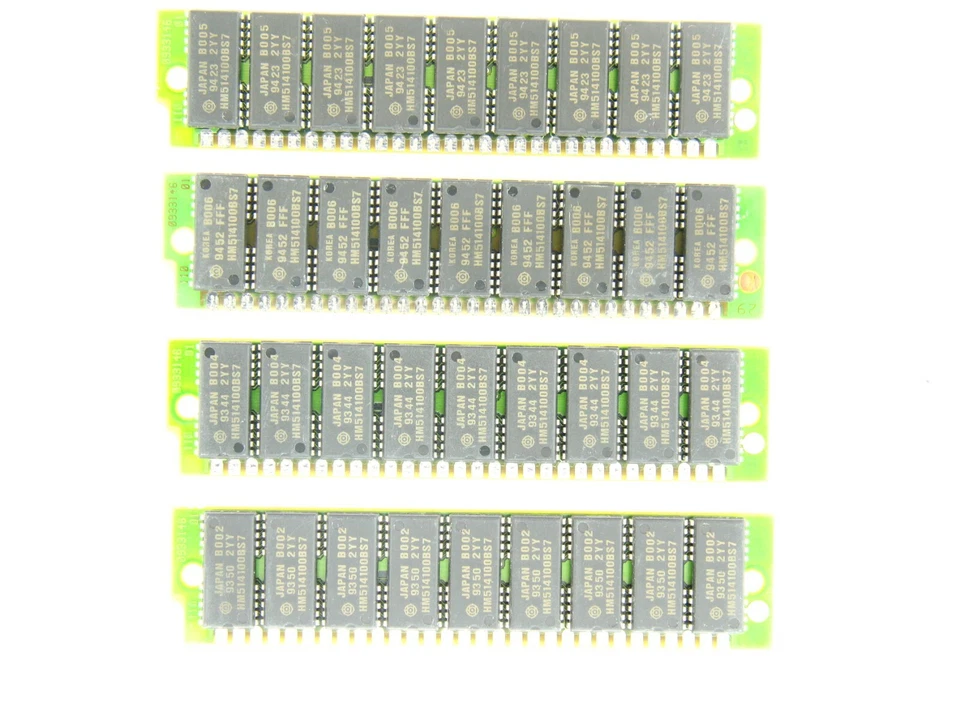 4x 4MB 30-Pin 70ns 9-Chip Parity FPM Memory SIMMs 16MB Apple Macintosh II 4Mx9 - Image 1 of 1