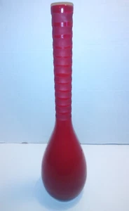 Vintage MCM Red Cased To White Mikasa Vase Signed 17"Tall - Picture 1 of 5