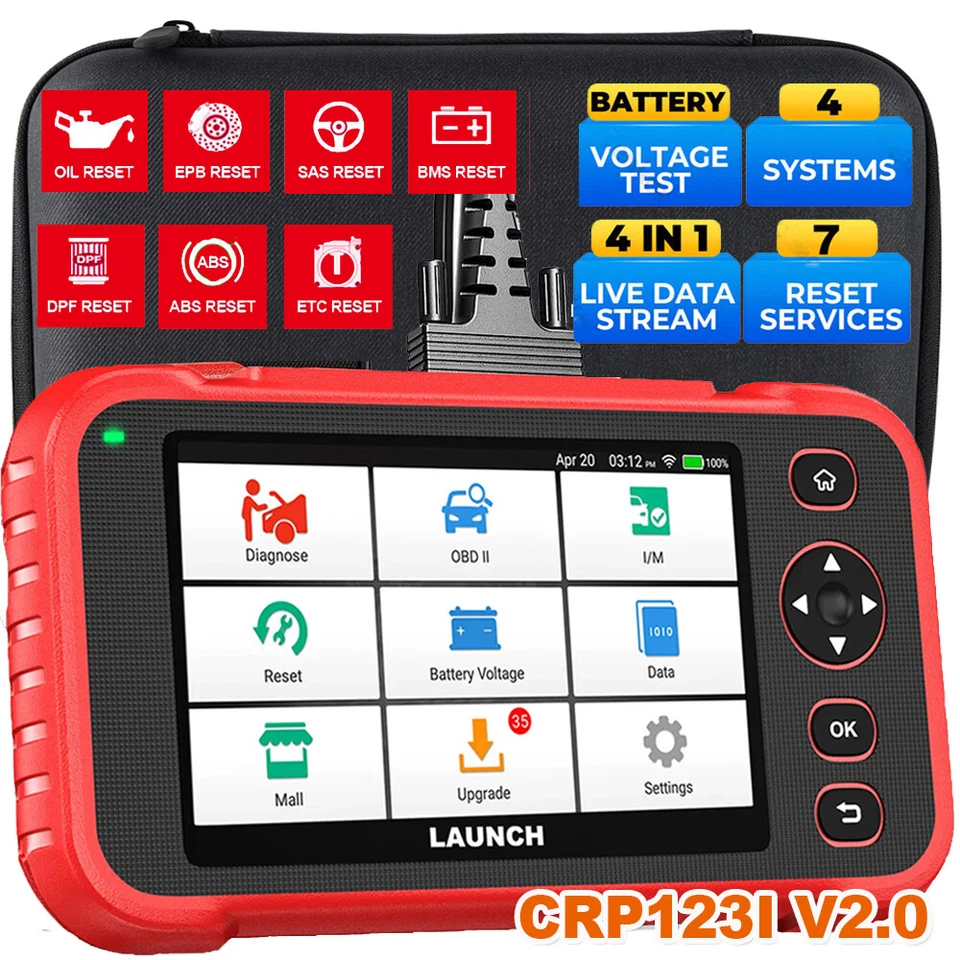 LAUNCH CRP123I V2.0 Car OBD2 Scanner ABS SRS TCM Code Reader OBD Diagnostic Tool