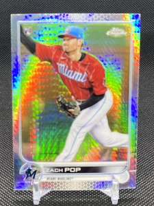 2022 Topps cromo Zach Pop novato prisma refractor refractor Marlins - Imagen 1 de 2