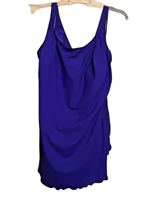 Traje de baño Longitude RoyalBlue 1 pieza traje de baño con falda talla 32W nuevo con etiquetas Foto 1 de 4
