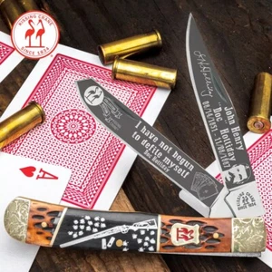 Kissing Crane Doc Holliday Trapper Pocket Knife - Stainless Steel Bl (FVS014679) - Picture 1 of 3