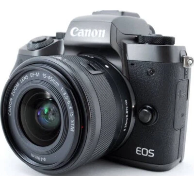 Canon EOS M5 24.2MP Mirrorless Digital Camera with 15-45mm STM Lens Black - Image 1 of 4