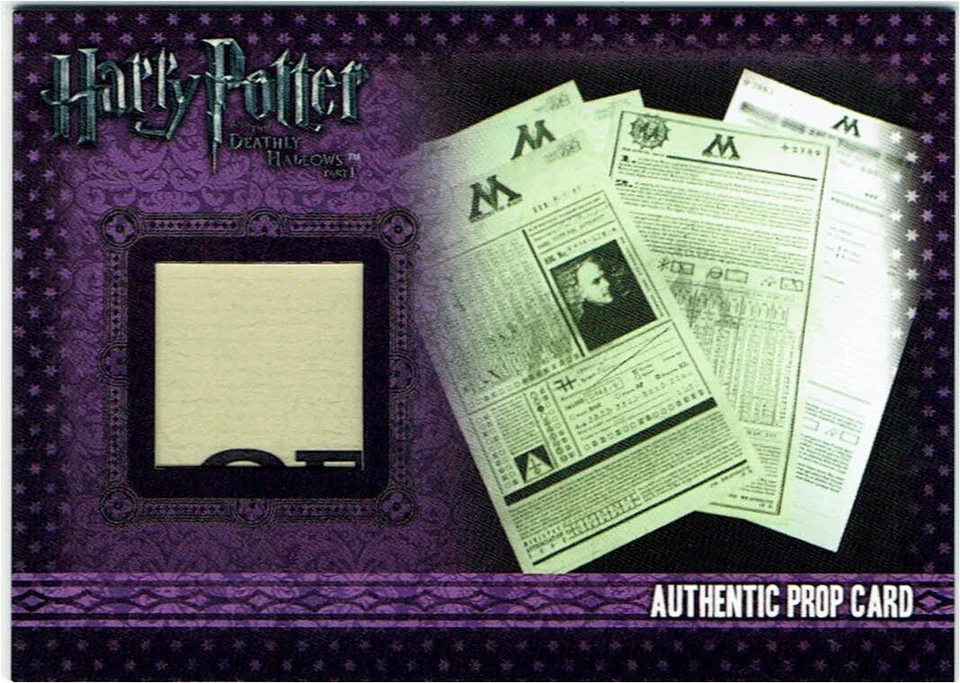Harry Potter Deathly Hallows Part 1 Prop Card P10 Courtroom Paperwork #022/290 - Image 1 of 1