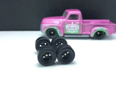 R353 Hot Wheels 1/64 Real Riders, neumáticos Drag Black 12,5 mm cortos, ruedas de goma Foto 1 de 4