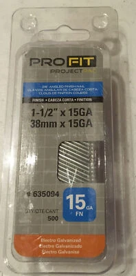 PRO FIT 1-1/2” X15 GA Finish Nail #635094 Qty. 500 - Image 1 of 2
