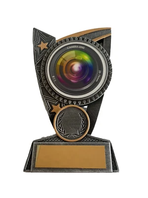 EMBLEMS GIFTS Fotografie Kamera Objektiv Trophy Award GRAVIERT KOSTENLOS in 2 Größen