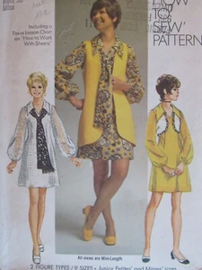 VTG 70 SIMPLICITY 9182 Misses Vest Bolero Mini-Dress & Scarf PATTERN 14/36B - Picture 1 of 4