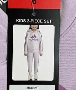 Adidas Youth Kids Girls Hoodie Sweatpants Track Suit Lavender Purple Size 6 - Picture 1 of 5