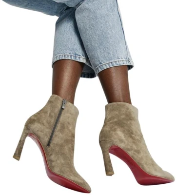 Christian Louboutin So Eleonor Botines de Terciopelo en Gris EU:37.5 Foto 1 de 4