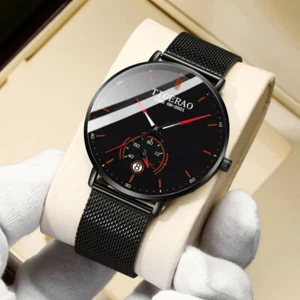 SALE Fashion Men Non-mechanical Quartz Watch Calendar Waterproof Watch Best Gift - Picture 1 of 17