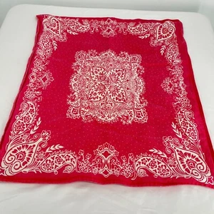 Tommy Hilfiger Home Red & White Paisley Cotton Bandana Pillow Cover 26" - Picture 1 of 5