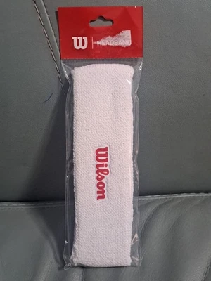 Wilson White Athletic Headband Sweatband Unisex Tennis Basketball Gym NEW - Image 1 of 2
