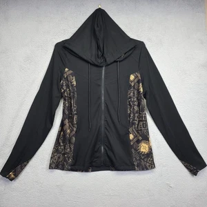 Harry Potter Marauders Map Hoodie Womens 2XL Black Gold Wizard Fantasy Fiction - Picture 1 of 15